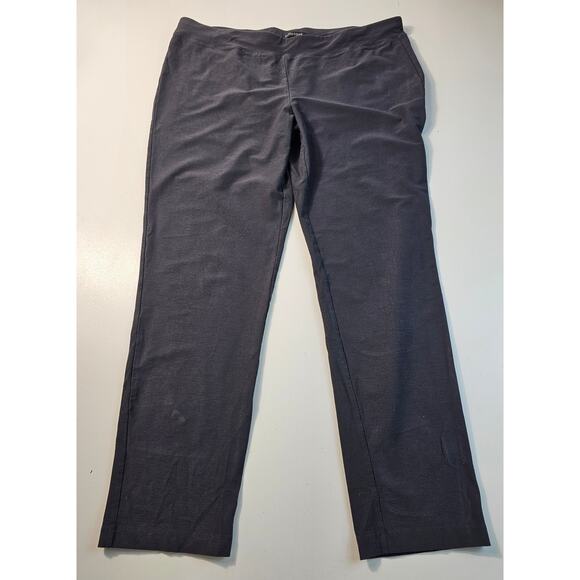 Eileen fisher size large L stretch pull on pants black EUC 27" inseam short mid - Picture 1 of 7